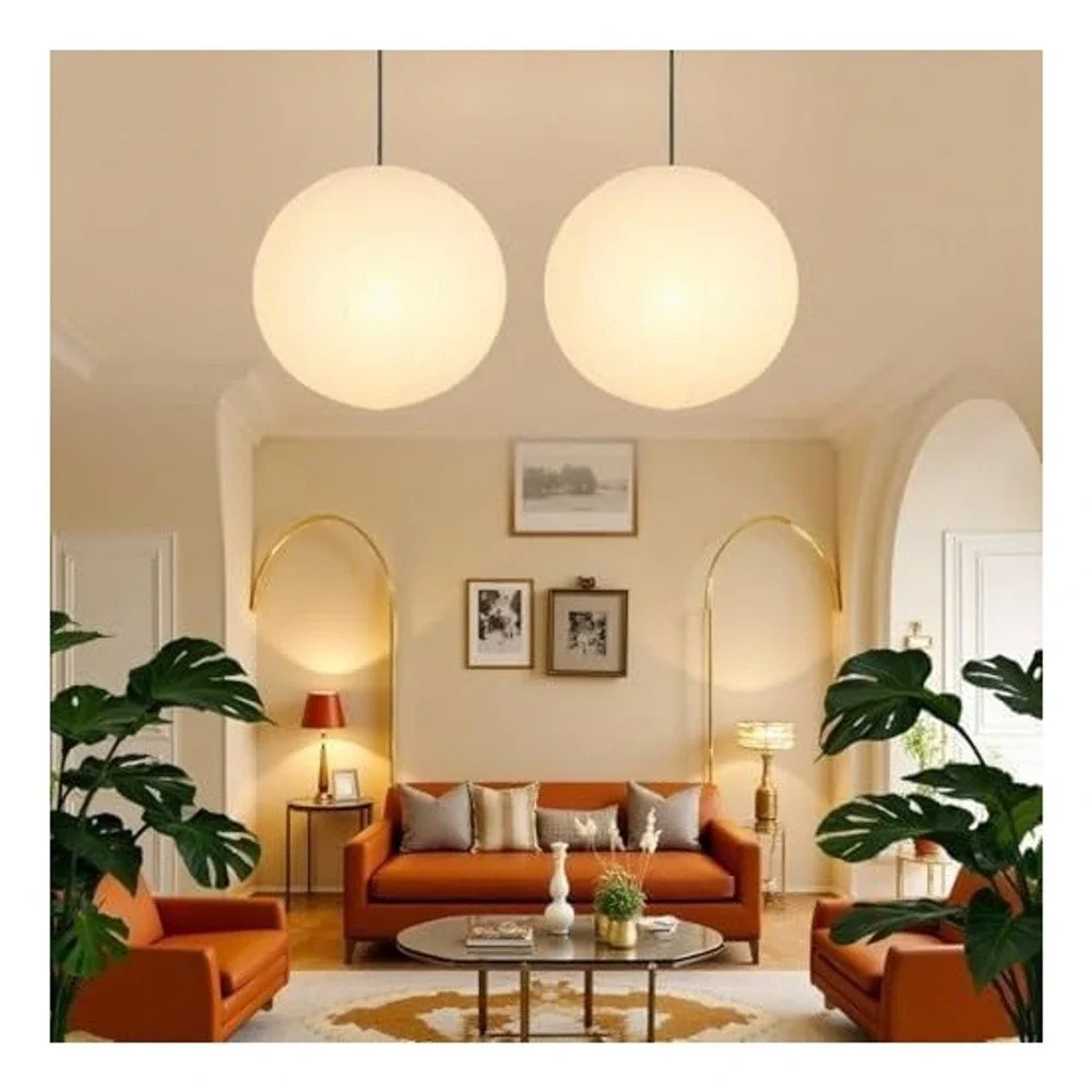 KJML 16 Inch Large Round Paper Lanterns DIY Hanging Pendant Lamp Shades White